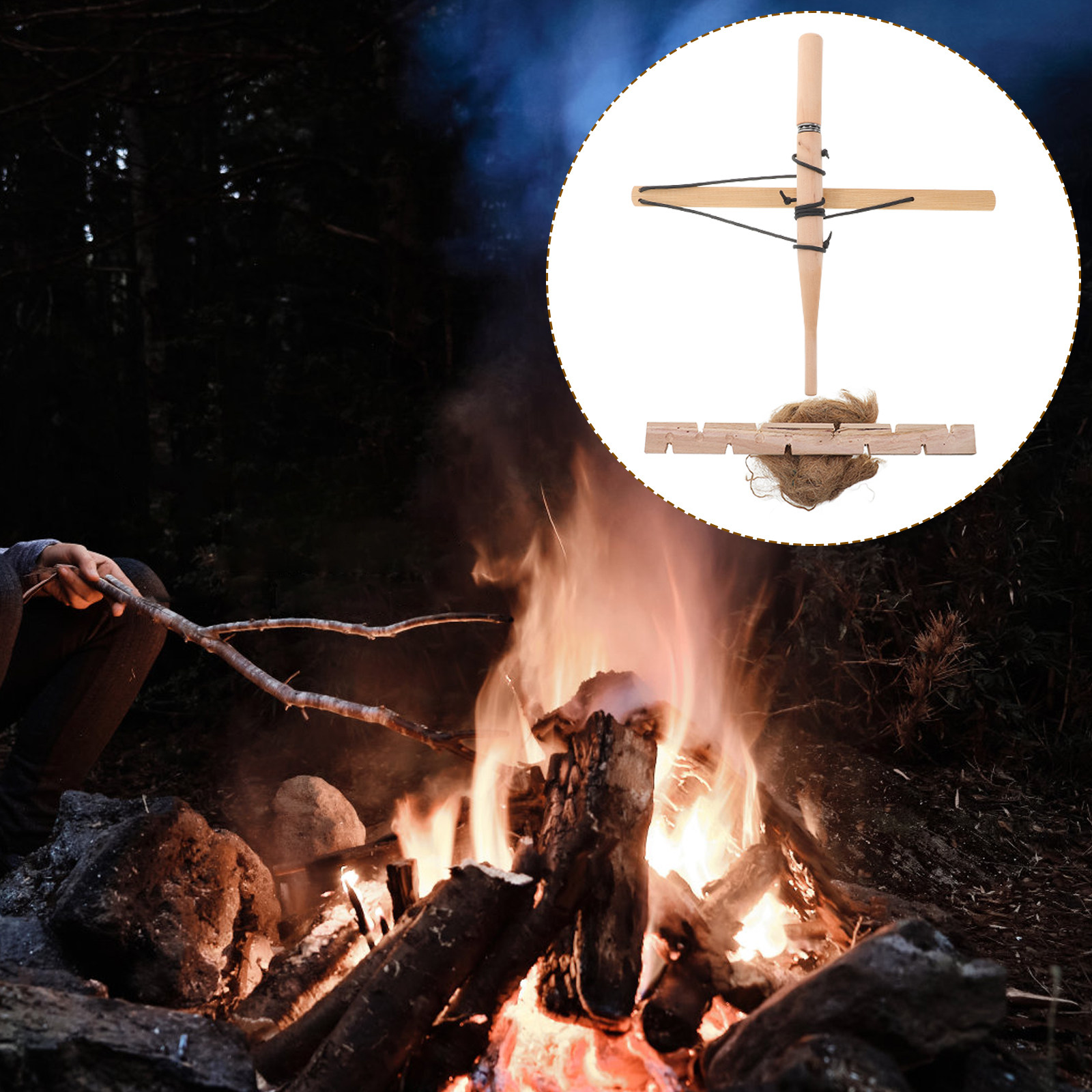 Outdoor Camping Kit - ボウドリルファイヤースターター アウトドア原始ツール キャンプ ハイキング バックパッキング サバイバル緊急キット