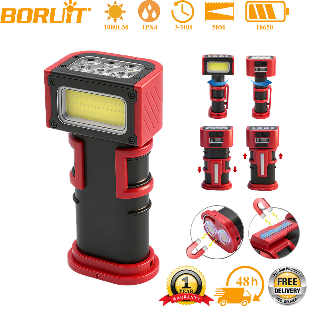 Outdoor Camping Adventure Lamp - BORUiT COB LED ワークライト 1000LM Type-C