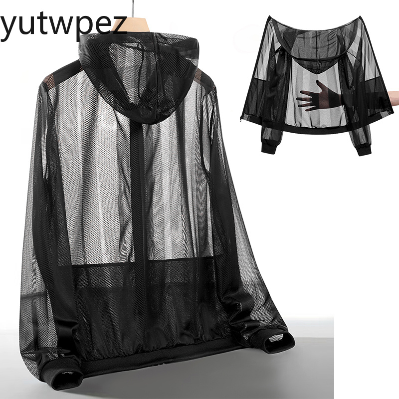 Outdoor Camping Jacket - 夏 UPF50+ UV 日焼け止めスキンコートメンズ超軽量アウトドアハイキングキャンプフード付きアウター通気性カジュアルジャケット
