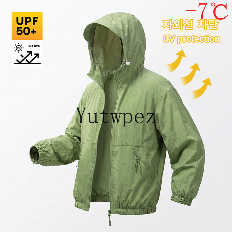Outdoor Camping Jacket - ユニセックス日焼け止めジャケット UPF88+ 防水速乾軽量ウィンドブレーカー アウトドアハイキングキャンプ釣りサマージャケット