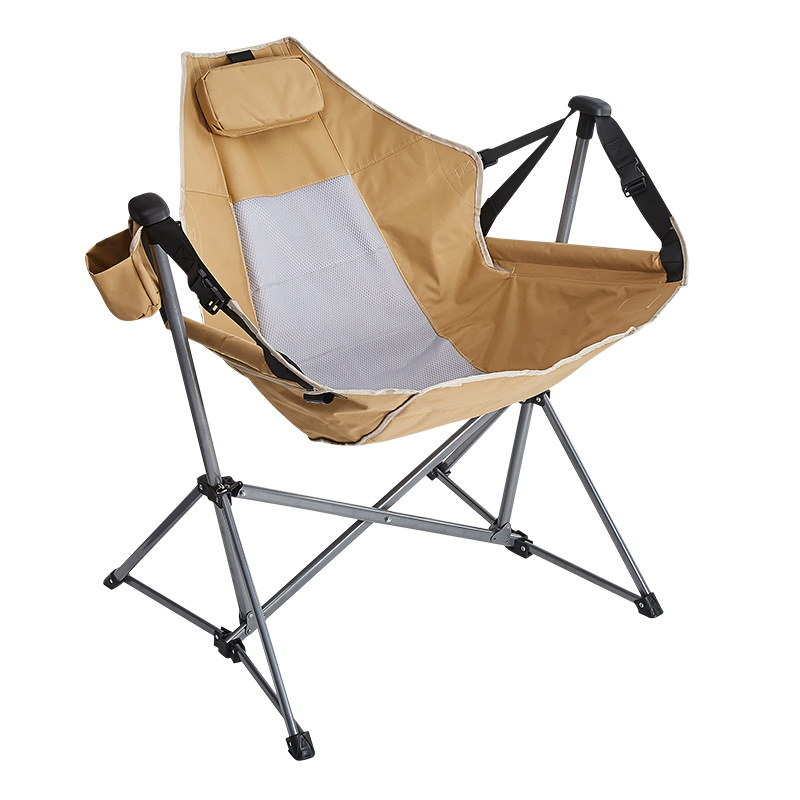 Outdoor Camping Rocking Chair - 軽量で持ち運び可能なアウトドアキャンプ用ロッキングチェア、折りたたみ式ポータブルスイングチェア、リクライニングチェア、通気性のあるムーンハンギングチェア