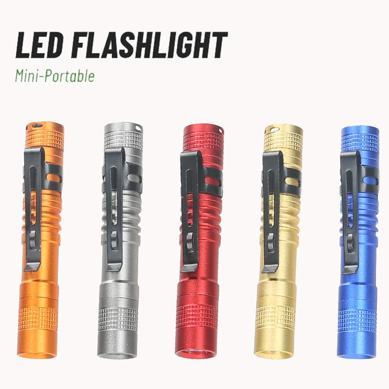 Outdoor Camping Adventure Lamp - ペンクリップ付きポータブルミニLEDペン懐中電灯、ハンドヘルドウルトラポケットトーチ、屋外キャンプ緊急ランプ用AAA電池使用