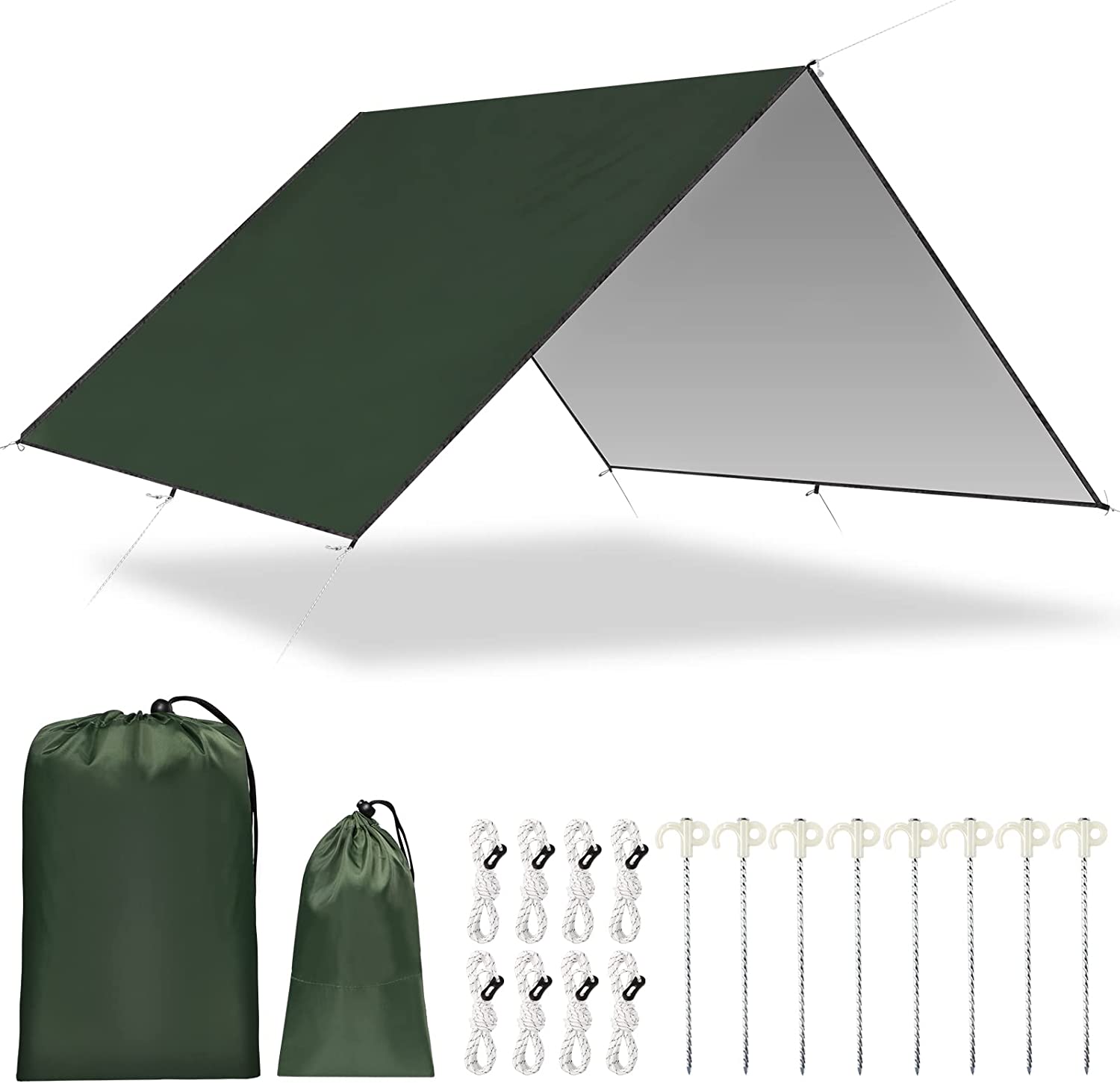 Waterproof Tarp Shelter - 2026年防水キャンプタープ、ハンモックレインフライ、UVカット日除け、屋外キャンプテントタープ、防風・防雪、販売促進
