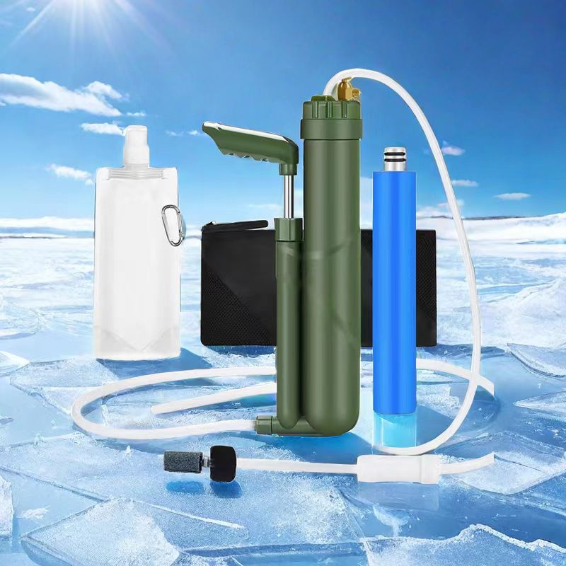 Survival Kit - フィルター浄水器,逆浸透,屋外緊急サバイバルキット,ハイキング,キャンプ,旅行,手動ポンプ用