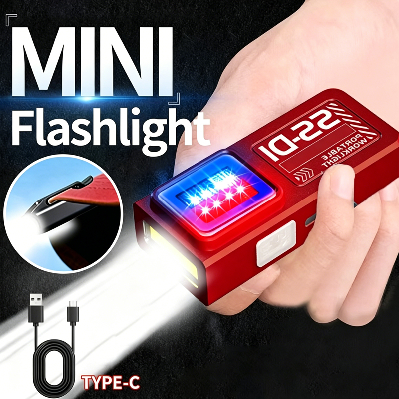 Outdoor Camping Adventure Lamp - 1/2 個ミニ COB LED 懐中電灯 USB