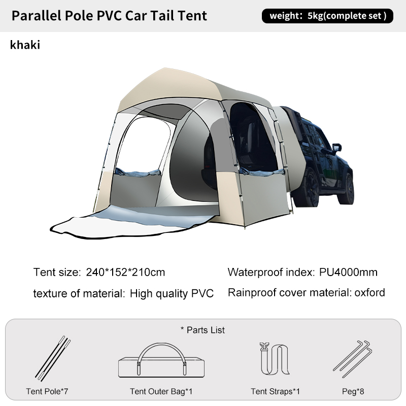 Outdoor Camping Van Tent - 3人用オールシーズンキャンプ用クリアバブルSUVテント、透明シェルターハウス、バン車用テント、ポータブル、全天候型アウトドアポッド