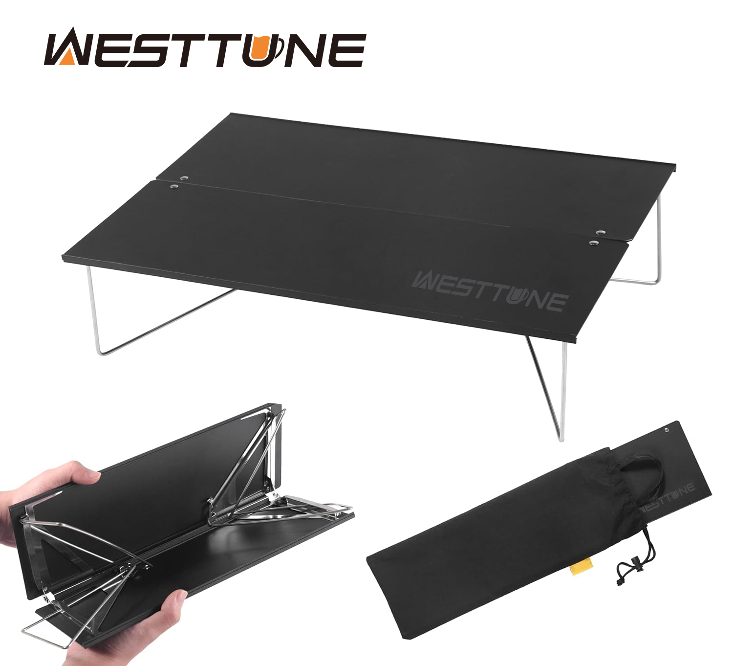 Outdoor Camping Gazebo - Westtune-ミニポータブルキャンプテーブル,超軽量折りたたみテントテーブル,アルミニウム合金,折りたたみ式屋外ハイキングテーブル