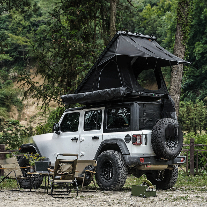 Outdoor Camping Van Tent - 頑丈なアルミ製ルーフトップテント（クランプマウント付き）は、バン、SUV、トラックに適合し、屋外でのセルフドライブキャンプシェルターとして使用できます。