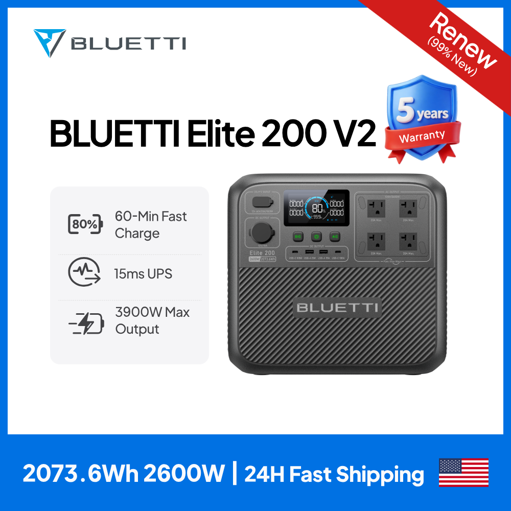 Outdoor Camping Oven - 【リニューアル】BLUETTI Elite 200 V2 ポータブル電源 2600W