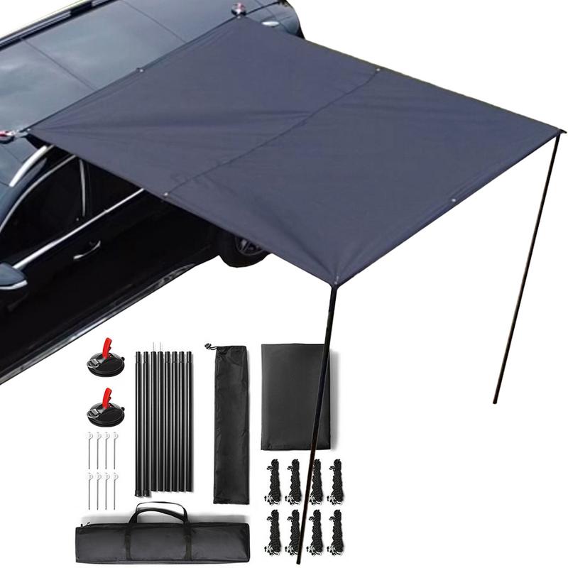 Waterproof Tarp Shelter - 車用オーニング ルーフラック サンシェード 車用サイドタープ ポールロープ釘付き アウトドアキャンプテントタープ