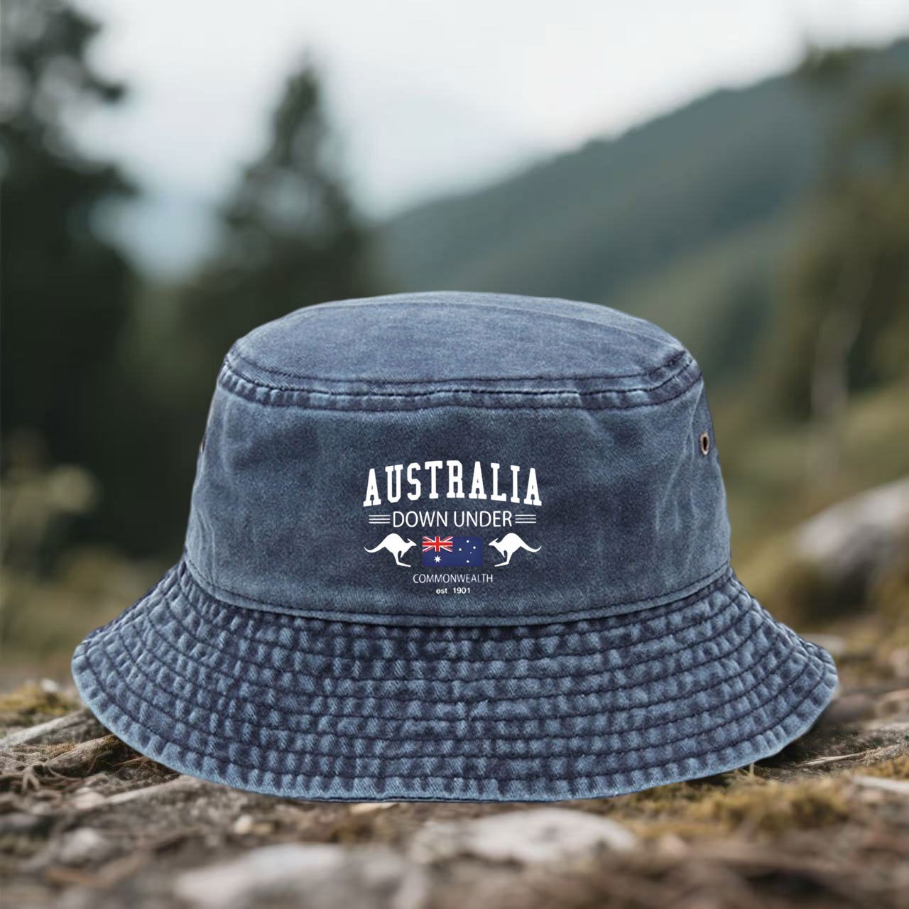Outdoor Camping Australia - 「オーストラリア」プリント入りユニセックスバケットハット - 軽量で通気性があり、スタイリッシュで、アウトドア活動、旅行、キャンプ、パーに最適です。