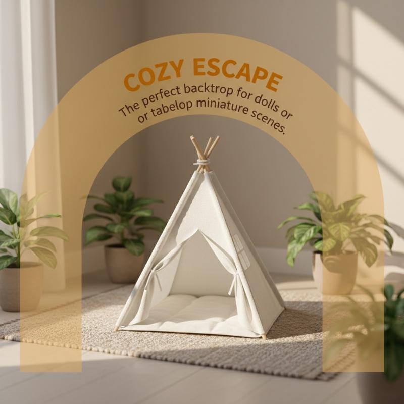Outdoor Camping Gazebo - 1:12スケール キャンプテントモデル 装飾用 模擬屋外テント飾り Ob11ドール用 小型テント
