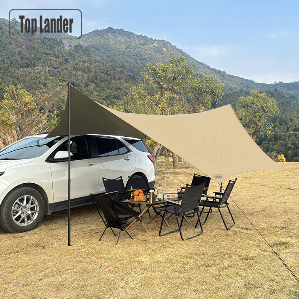 Waterproof Tarp Shelter - 4.5x4.5m 車用オーニング サンシェード キャノピー 防水 キャンプタープ