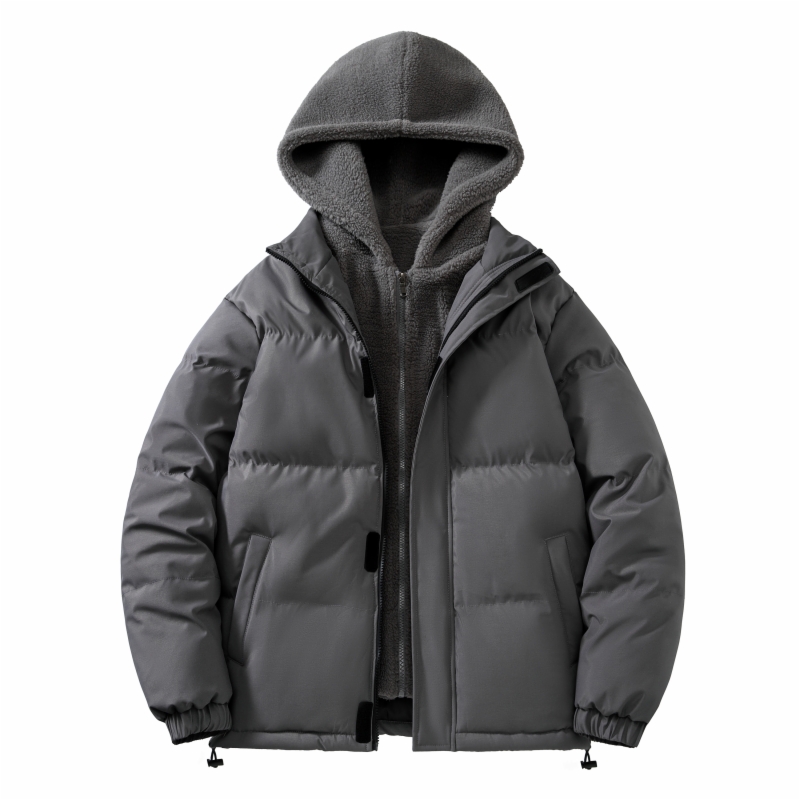 Outdoor Camping Jacket - 新しいアウトドアレジャー釣りキャンプ向けのおしゃれで快適なパッド入りジャケット、フェイクツーピースラムフリース防寒暖かいコットンジャケット