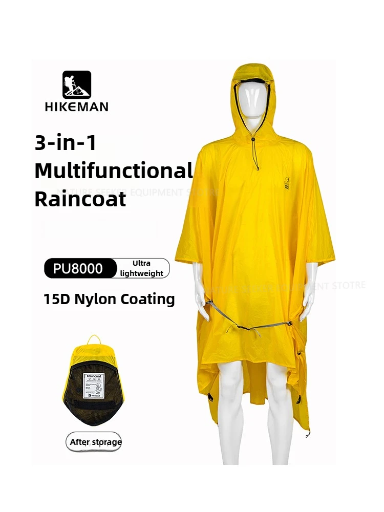 Waterproof Tarp Shelter - 15D/210T レインコート防水レインポンチョカバー超軽量屋外ハイキング登山シェルター緊急レインカバーフットプリントタープ