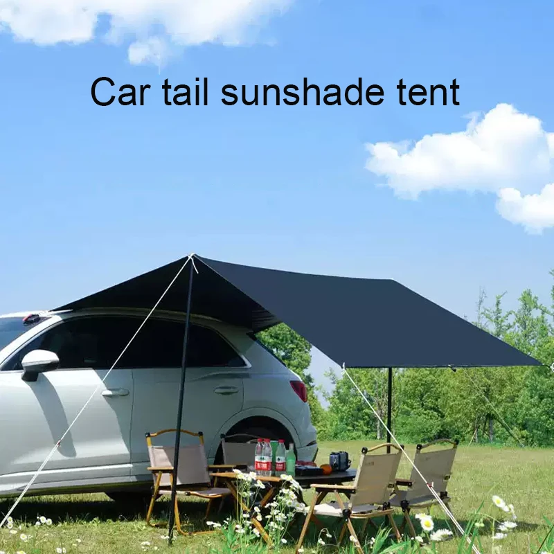 車用UVカットサイドオーニング、コウモリ型コーティングタープ - Outdoor Camping Van Tent のレビューと価格