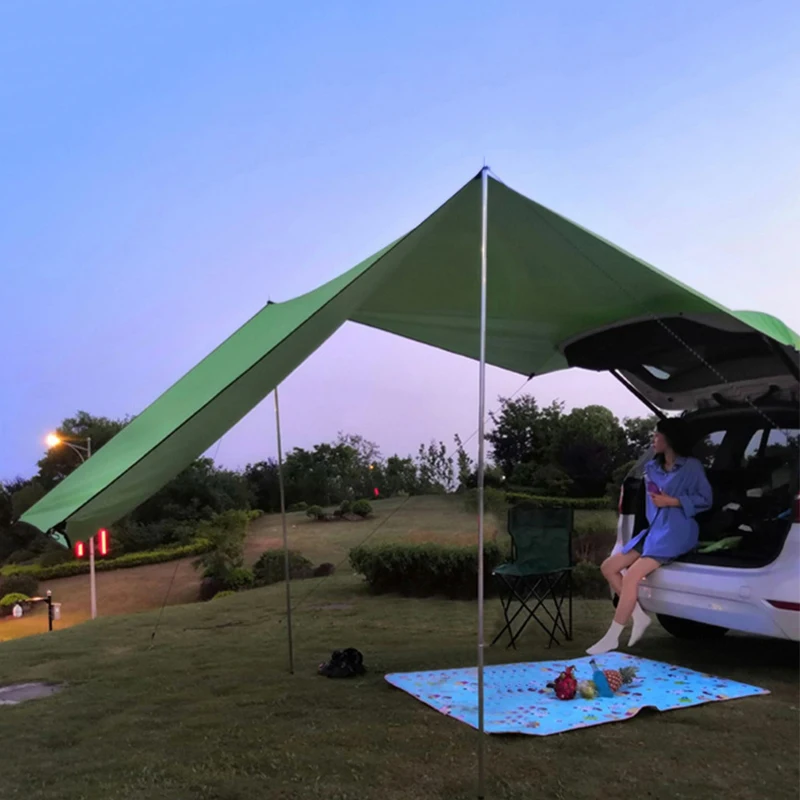 車用UVカットサイドオーニング、コウモリ型コーティングタープ - Outdoor Camping Van Tent のレビューと価格