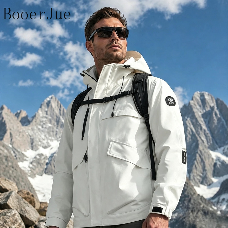 メンズ防水ハイキングジャケット ソフトシェル フード付き ウ - Outdoor Camping Jacket のレビューと価格