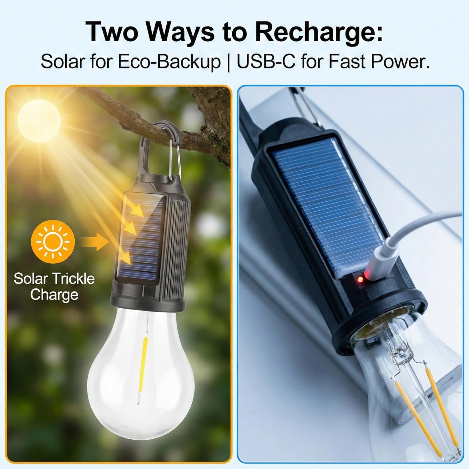 ソーラー LED キャンプライト Type-C 充電式吊り下 - Outdoor Camping Adventure Lamp のレビューと価格