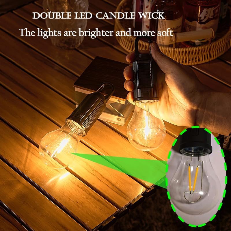 ソーラー LED キャンプライト Type-C 充電式吊り下 - Outdoor Camping Adventure Lamp のレビューと価格