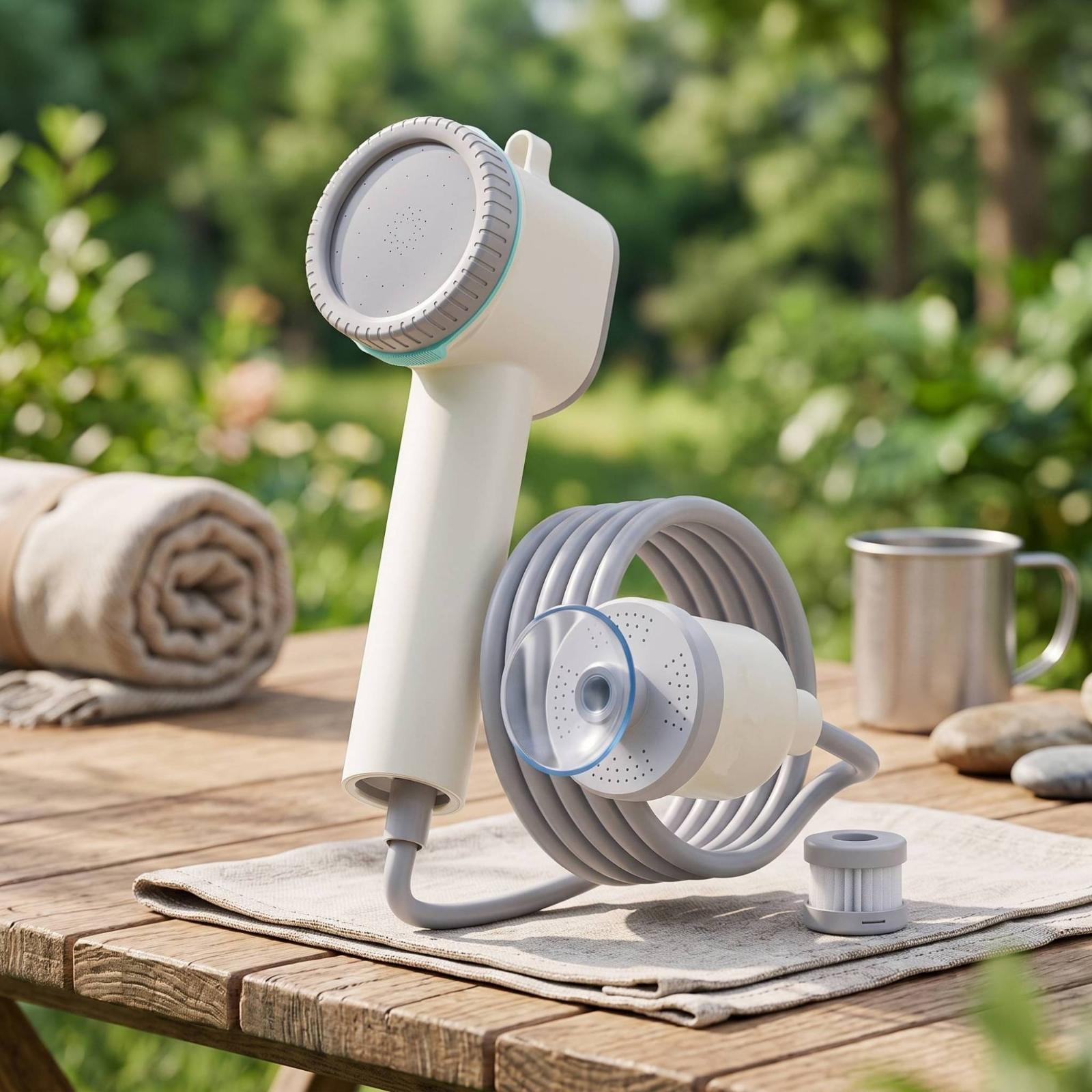 吸盤ベース付き携帯用電動シャワーキット、屋外ガーデンキャンプ - Outdoor Camping Kit のレビューと価格