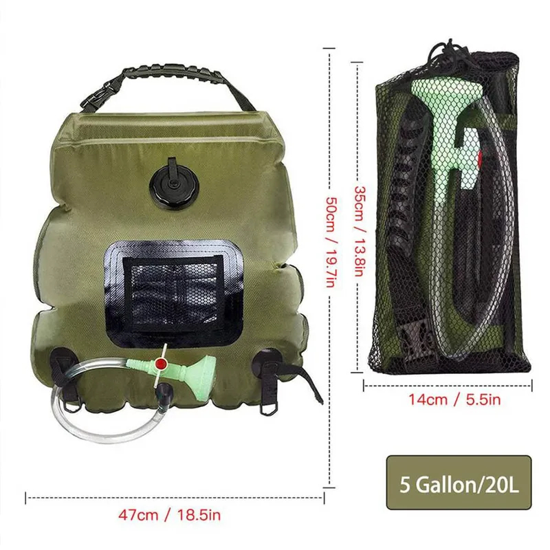ソーラーシャワーバッグ 20L アウトドア ソーラー加熱 プ - Outdoor Camping Hot Water Shower のレビューと価格
