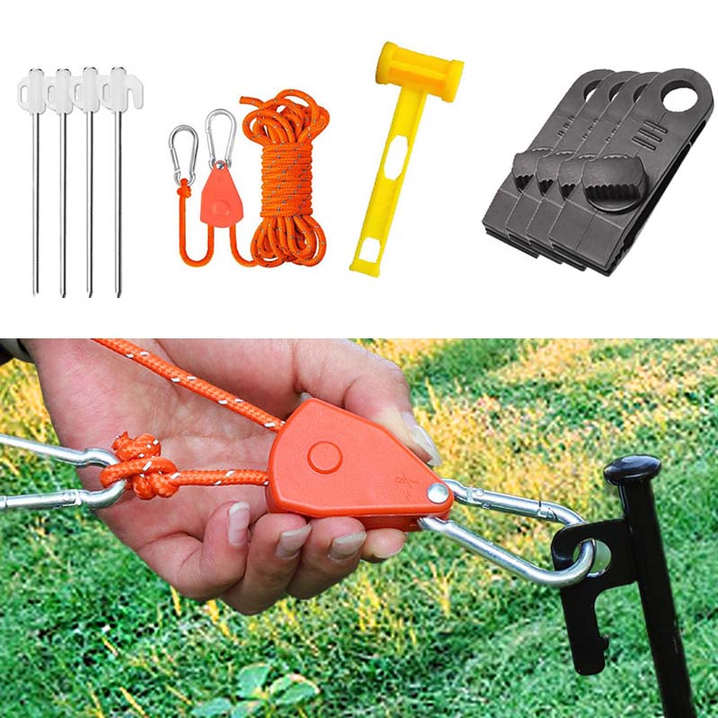 プーリーレギュレーターテント高反射防風ロープ蛍光ガイラインキ - Outdoor Camping Guy のレビューと価格