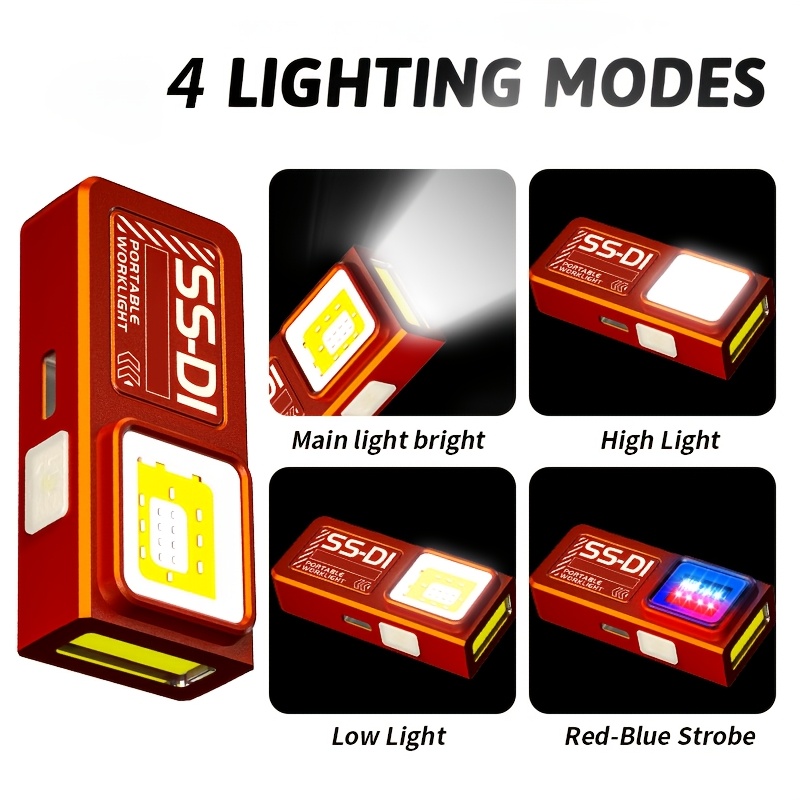 強力なミニCOB LEDキーホルダー懐中電灯、USB充電式、 - Outdoor Camping Adventure Lamp のレビューと価格