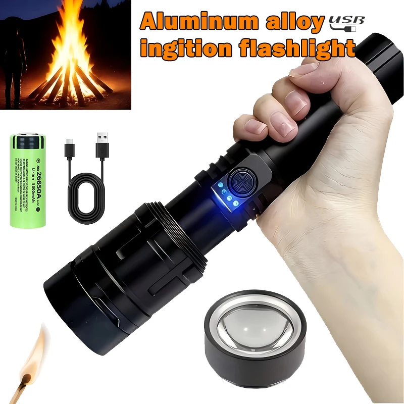 超強力懐中電灯集中点火懐中電灯防水軍事戦術ランプ屋外キャンプ - Outdoor Camping Adventure Lamp のレビューと価格