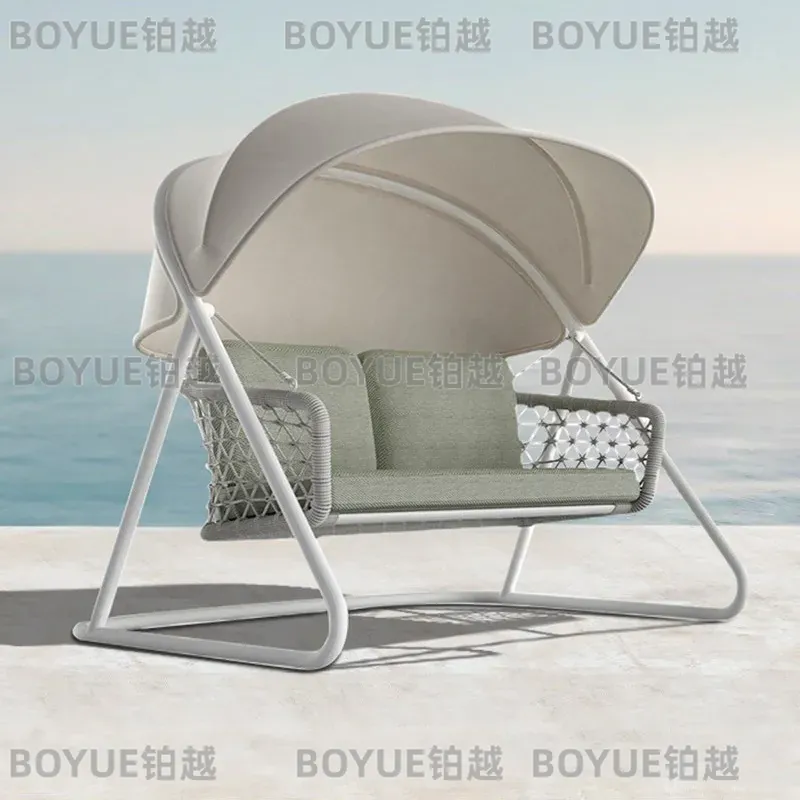 ブルー防水屋外スイングチェア北欧ハンギングシートバルコニー中 - Outdoor Camping Rocking Chair のレビューと価格