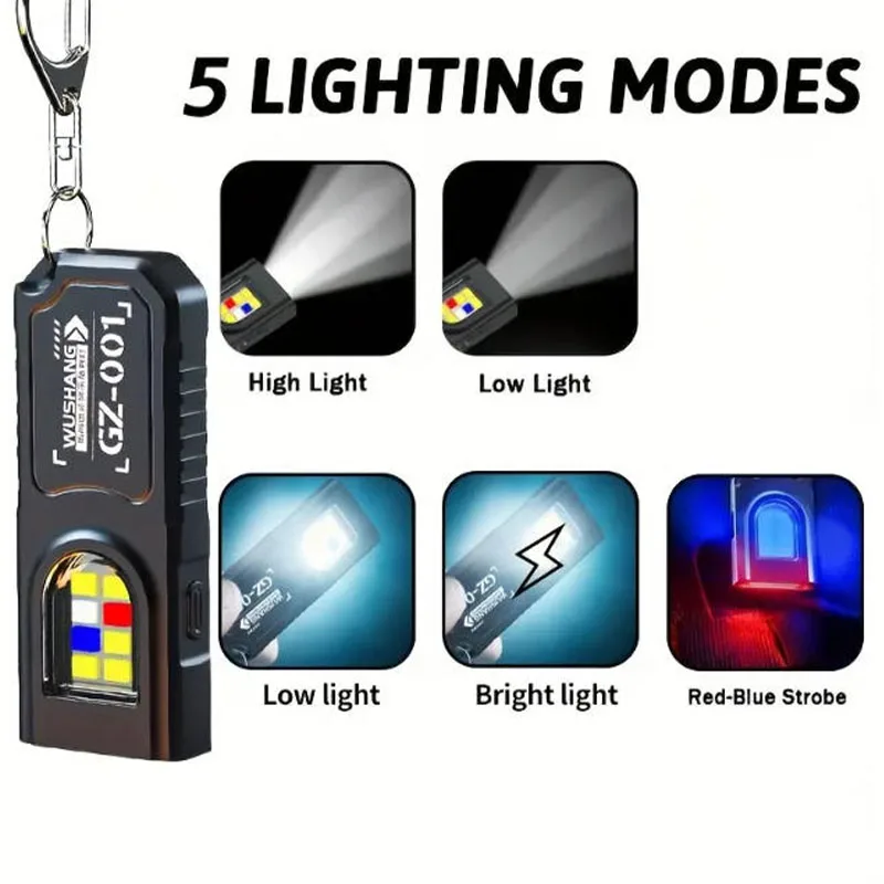 強力なミニCOB LEDキーホルダー懐中電灯、USB C充電 - Outdoor Camping Adventure Lamp のレビューと価格