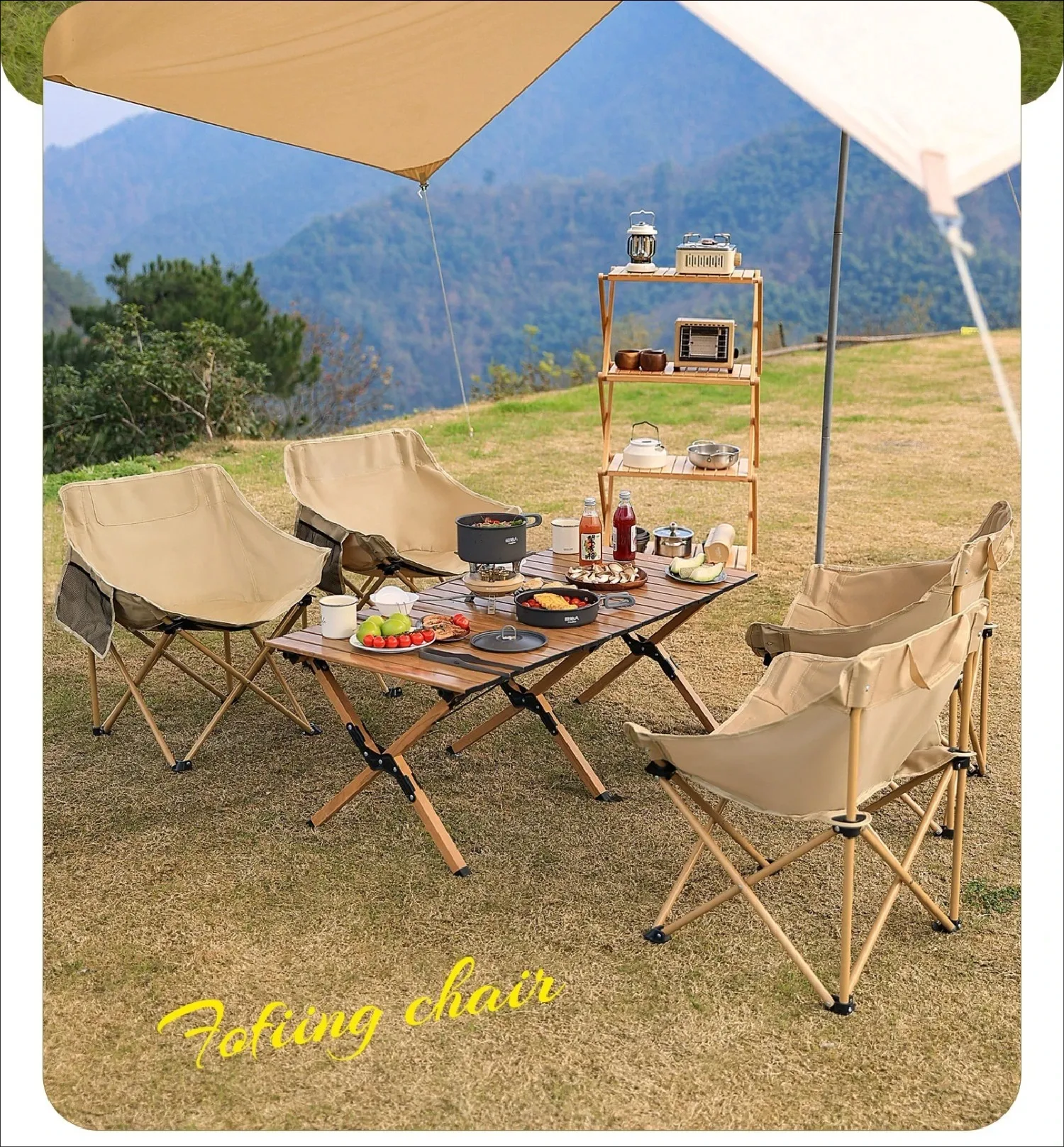 ポータブル折りたたみムーンチェア - プレミアムアウトドアキ - Outdoor Camping Rocking Chair のレビューと価格
