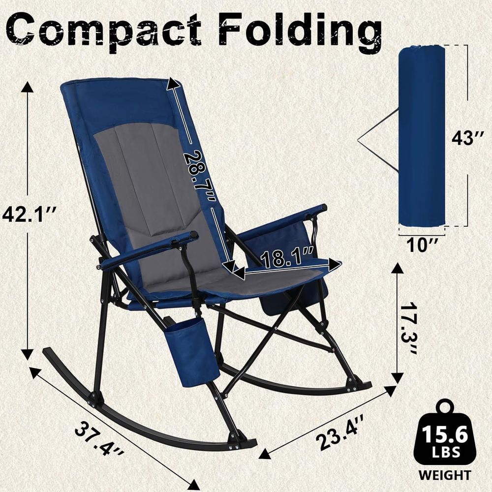 2パック ハイバックポータルロッキングチェア、ハードアームレ - Outdoor Camping Rocking Chair のレビューと価格