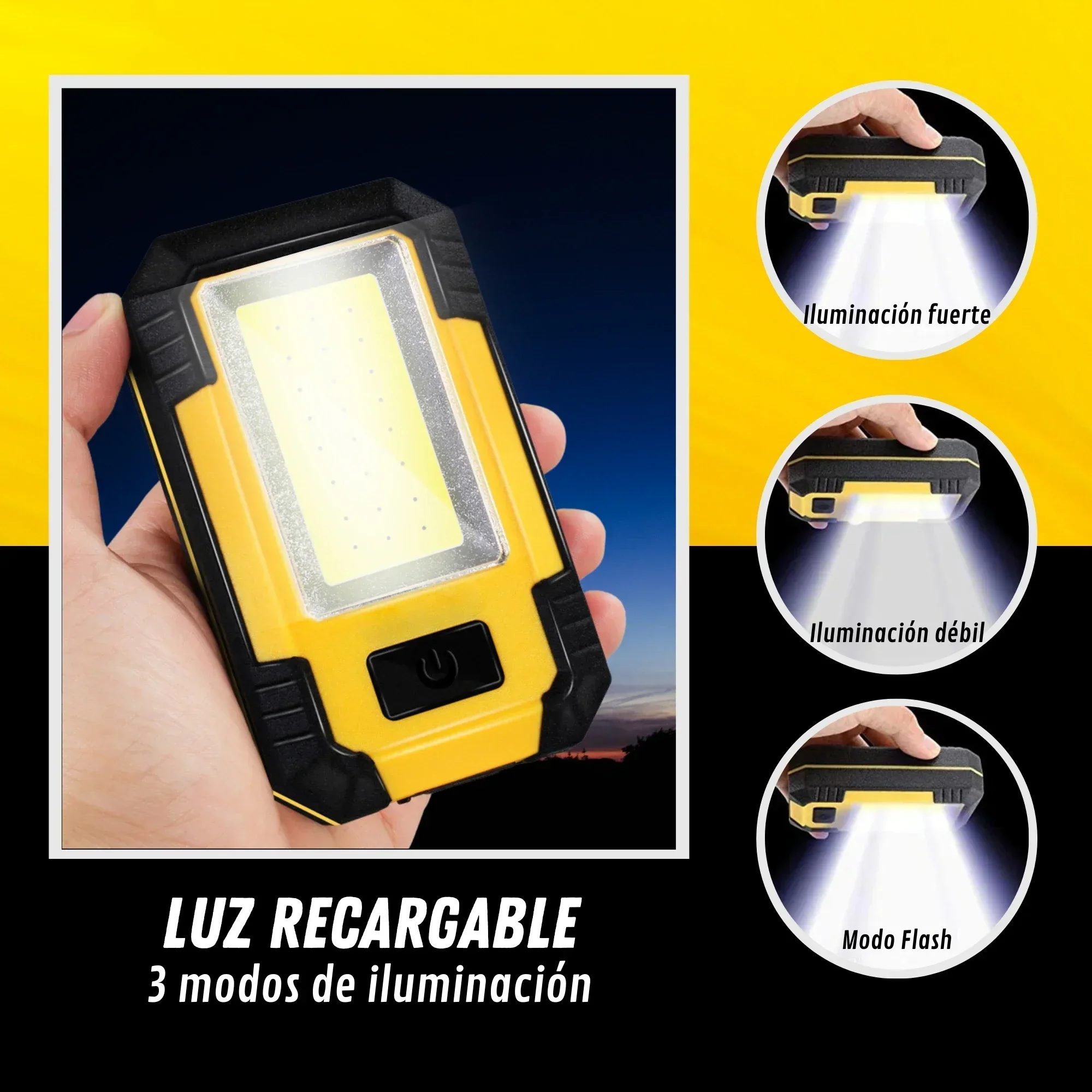 充電式 4000mAh 作業灯 超高輝度 COB フラッシュ - Outdoor Camping Lantern のレビューと価格