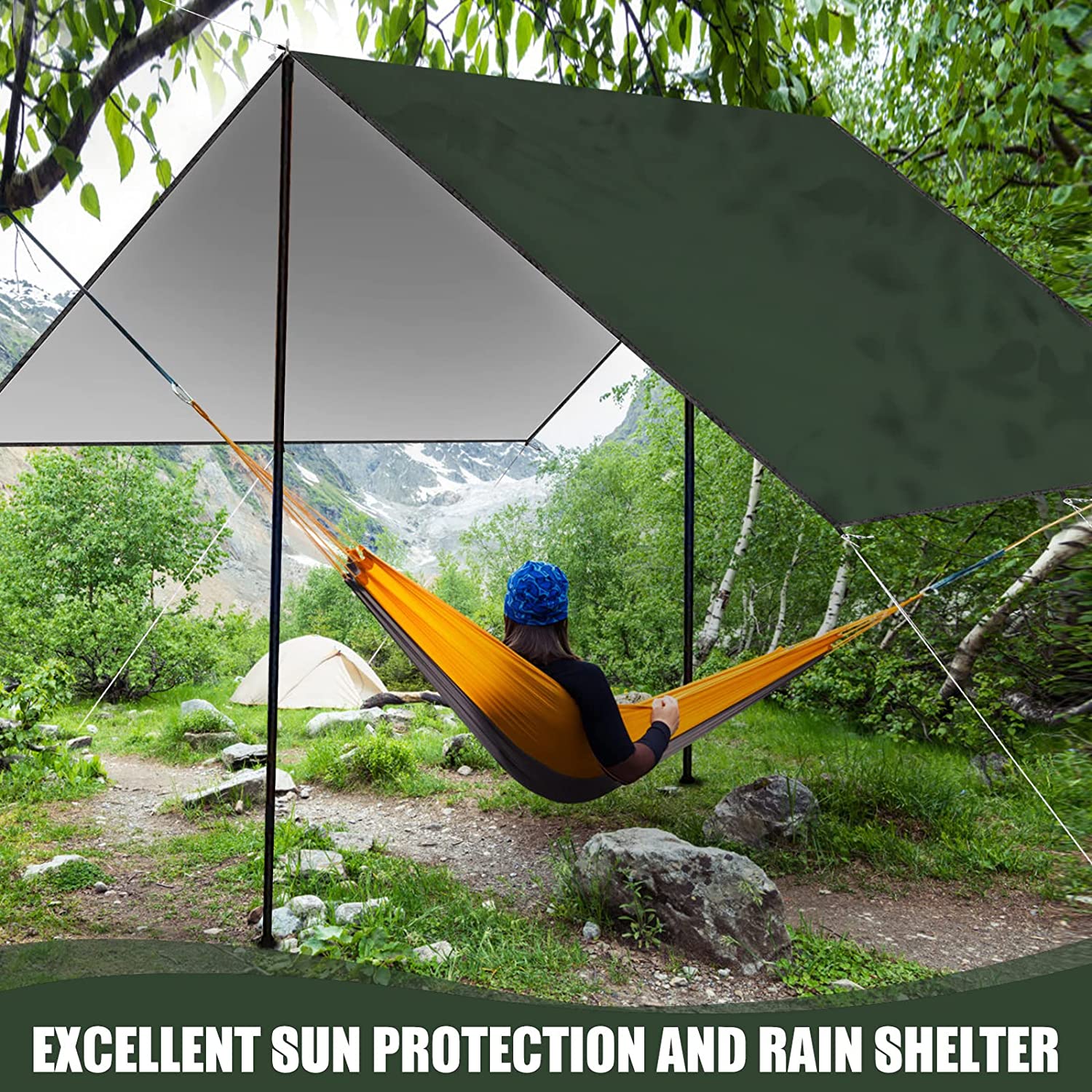 2026年防水キャンプタープ、ハンモックレインフライ、UVカ - Waterproof Tarp Shelter のレビューと価格