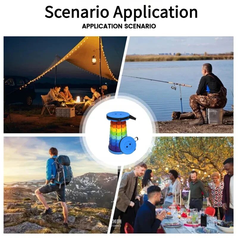 レインボー伸縮式キャンプスツール ポータブル 厚手 折りたた - Outdoor Camping Kit のレビューと価格