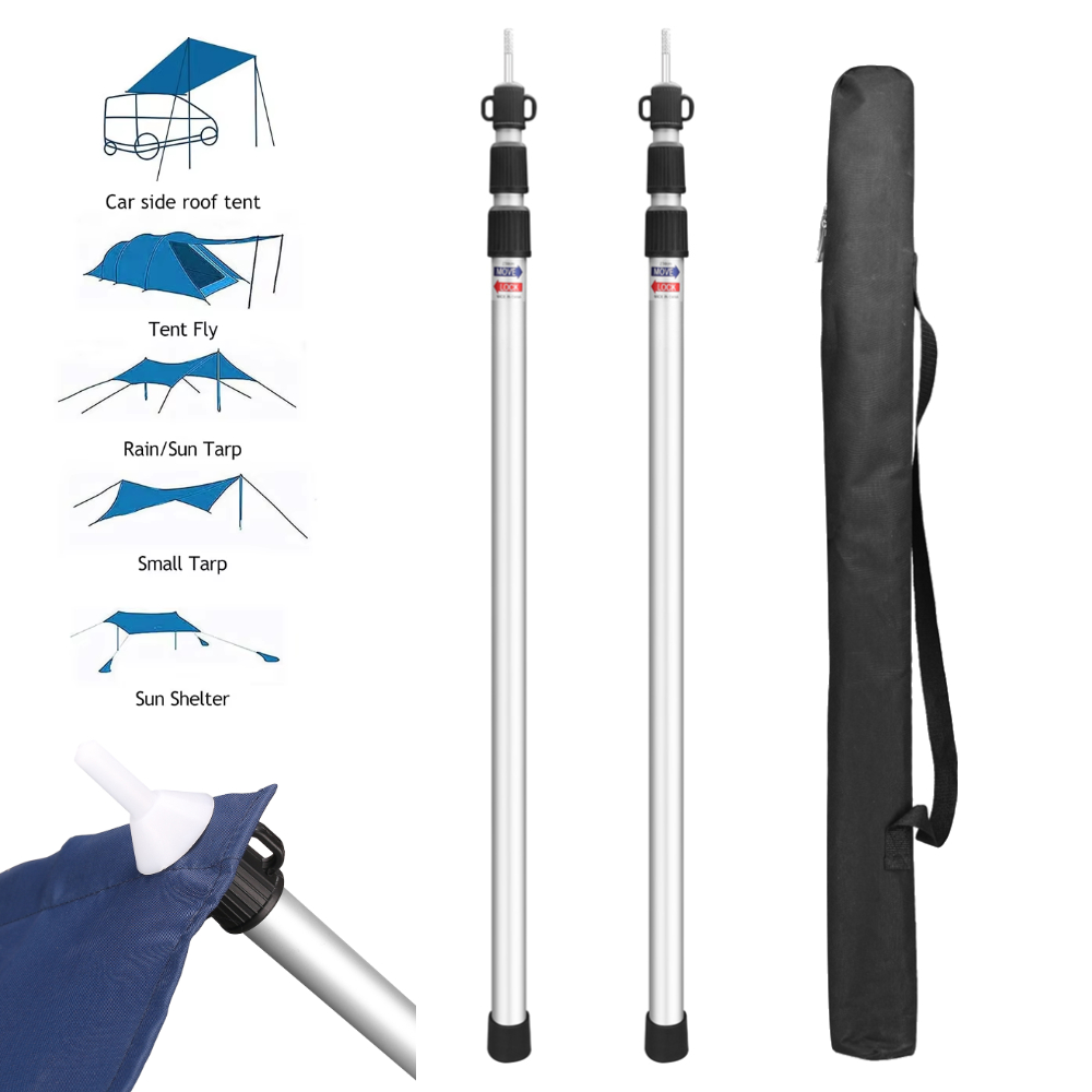 アルミ製伸縮式タープポール 90-230CM 防水 21mm - Waterproof Tarp Shelter のレビューと価格