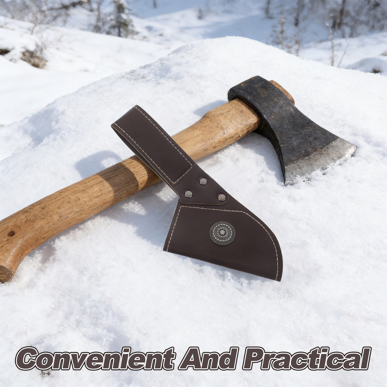 ハチェットシース 斧頭カバー ラウンドブラウンPU保護スリー - Camp Axe Hatchet のレビューと価格