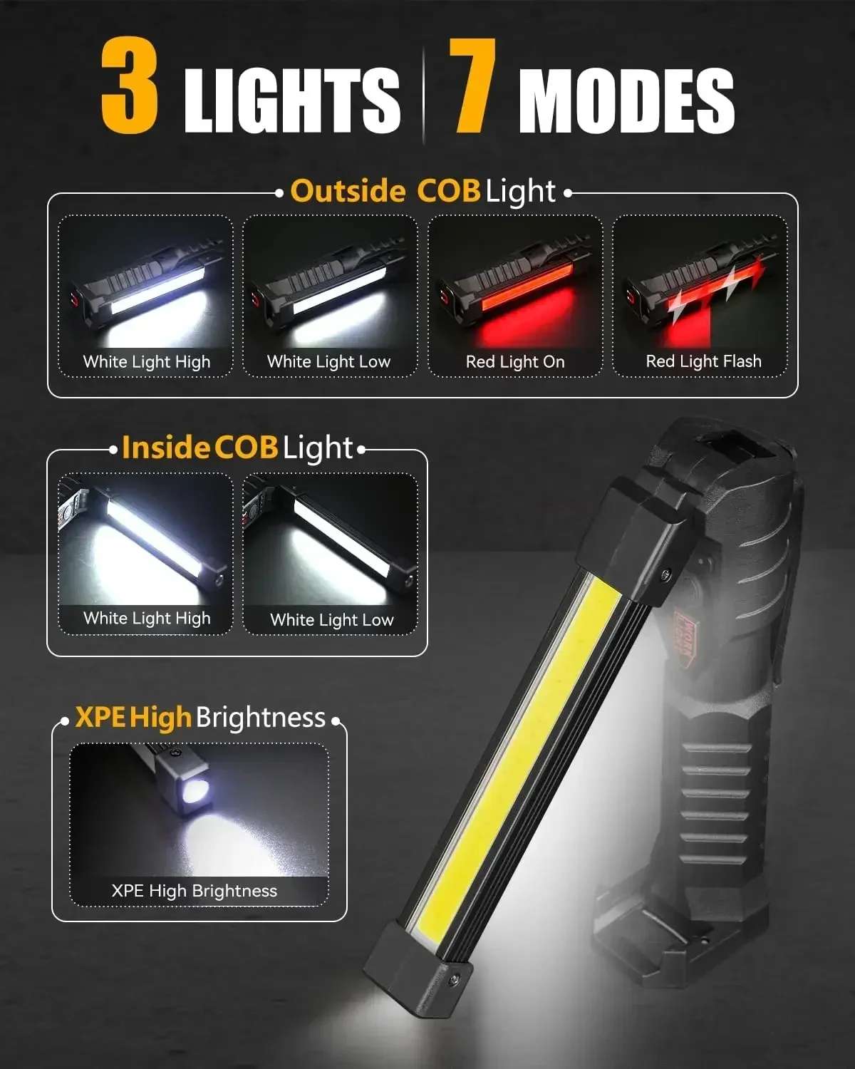 強力な折りたたみ懐中電灯 Type-c 充電式ランタン内蔵バ - Outdoor Camping Adventure Lamp のレビューと価格