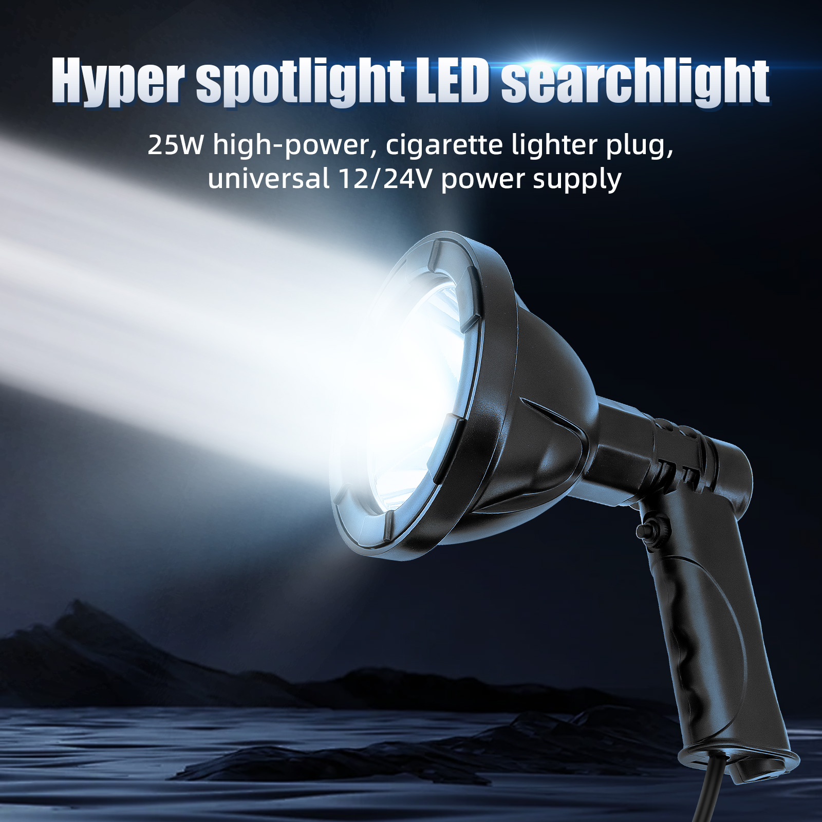 100W 4インチ高出力ハンドヘルドライト ハンティングラン - Outdoor Camping Adventure Lamp のレビューと価格