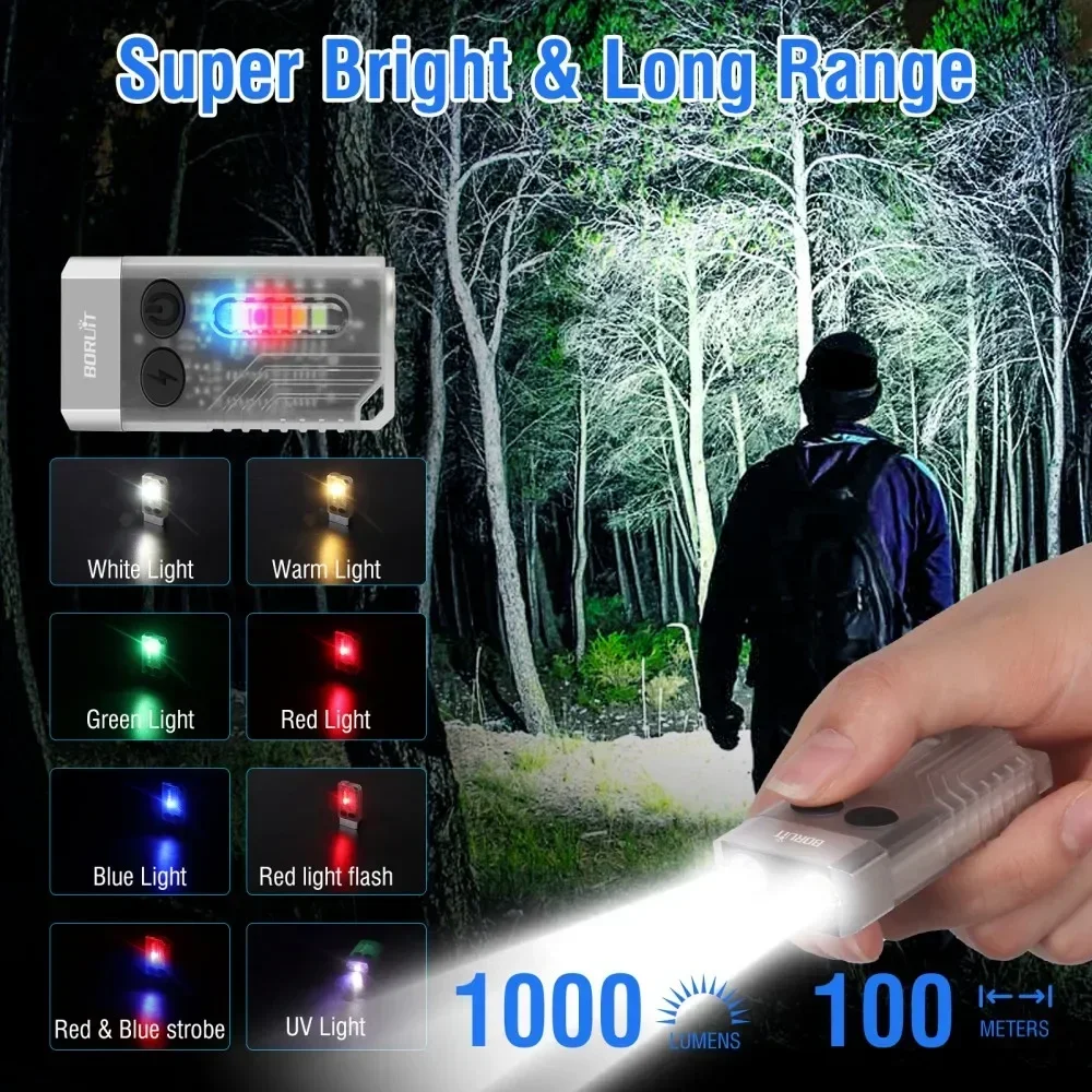 BORUiT V10 キーホルダー UV LED EDC 蛍 - Outdoor Camping Lantern のレビューと価格