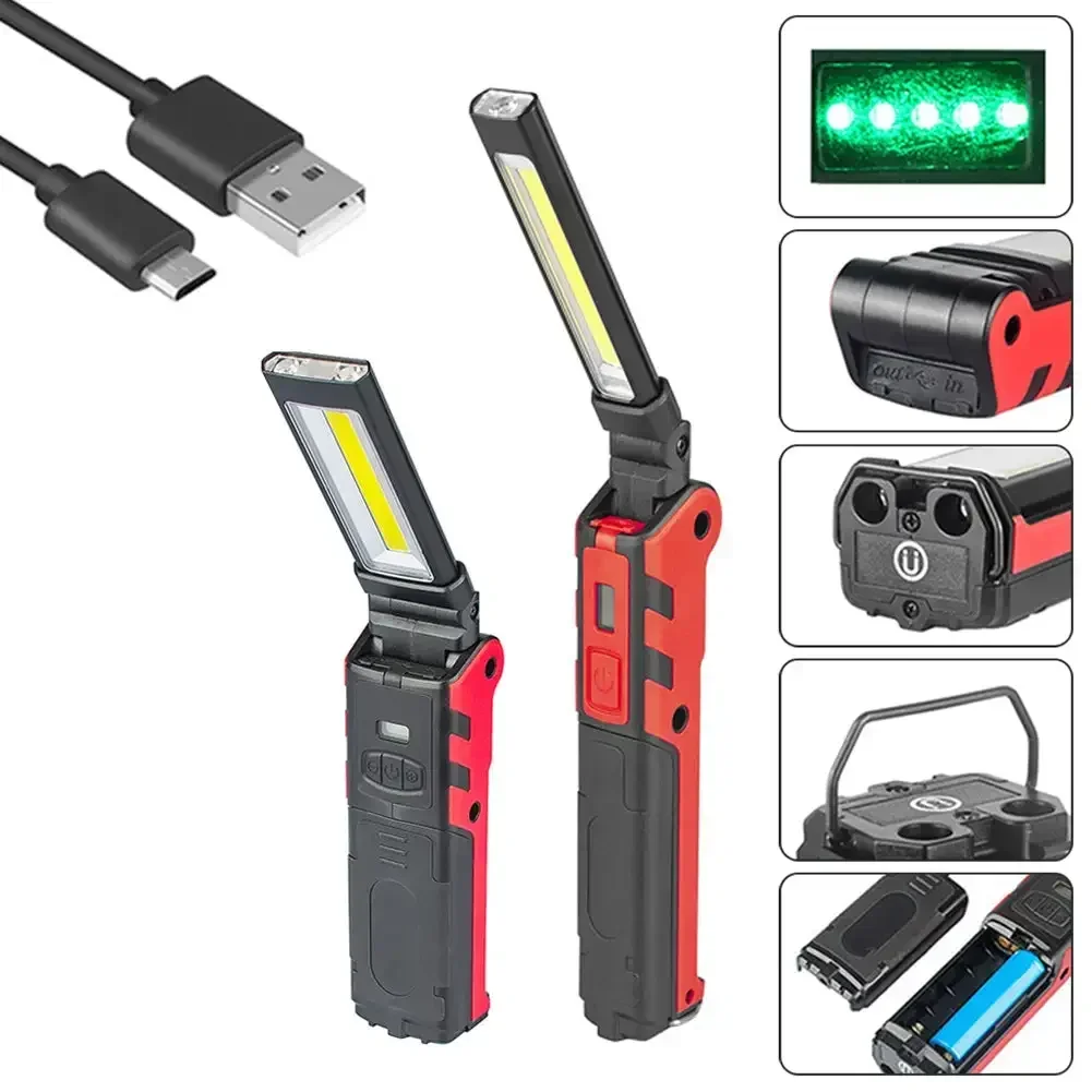 調光可能な COB LED ワークライト USB 充電式懐中 - Outdoor Camping Adventure Lamp のレビューと価格