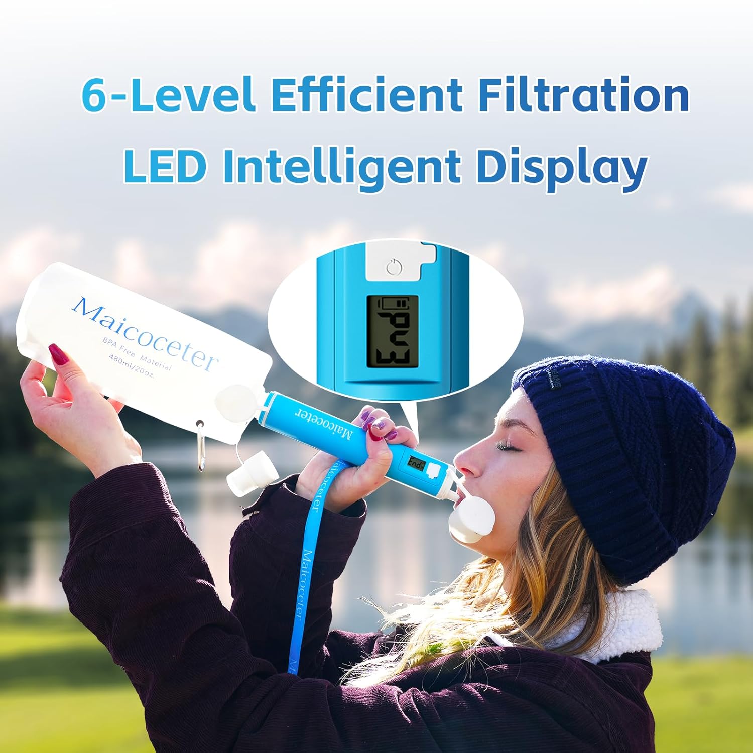 LEDプログレスディスプレイと2ガロンバッグ付き浄水ストロー - Survival Kit のレビューと価格