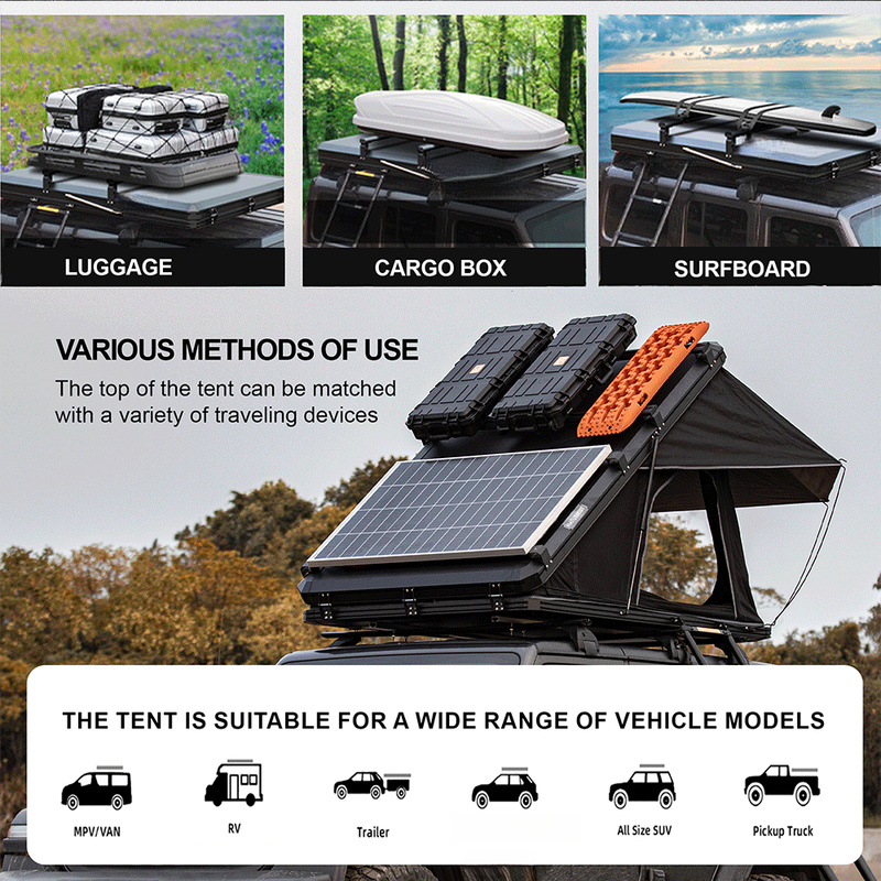 頑丈なアルミ製ルーフトップテント（クランプマウント付き）は、 - Outdoor Camping Van Tent のレビューと価格