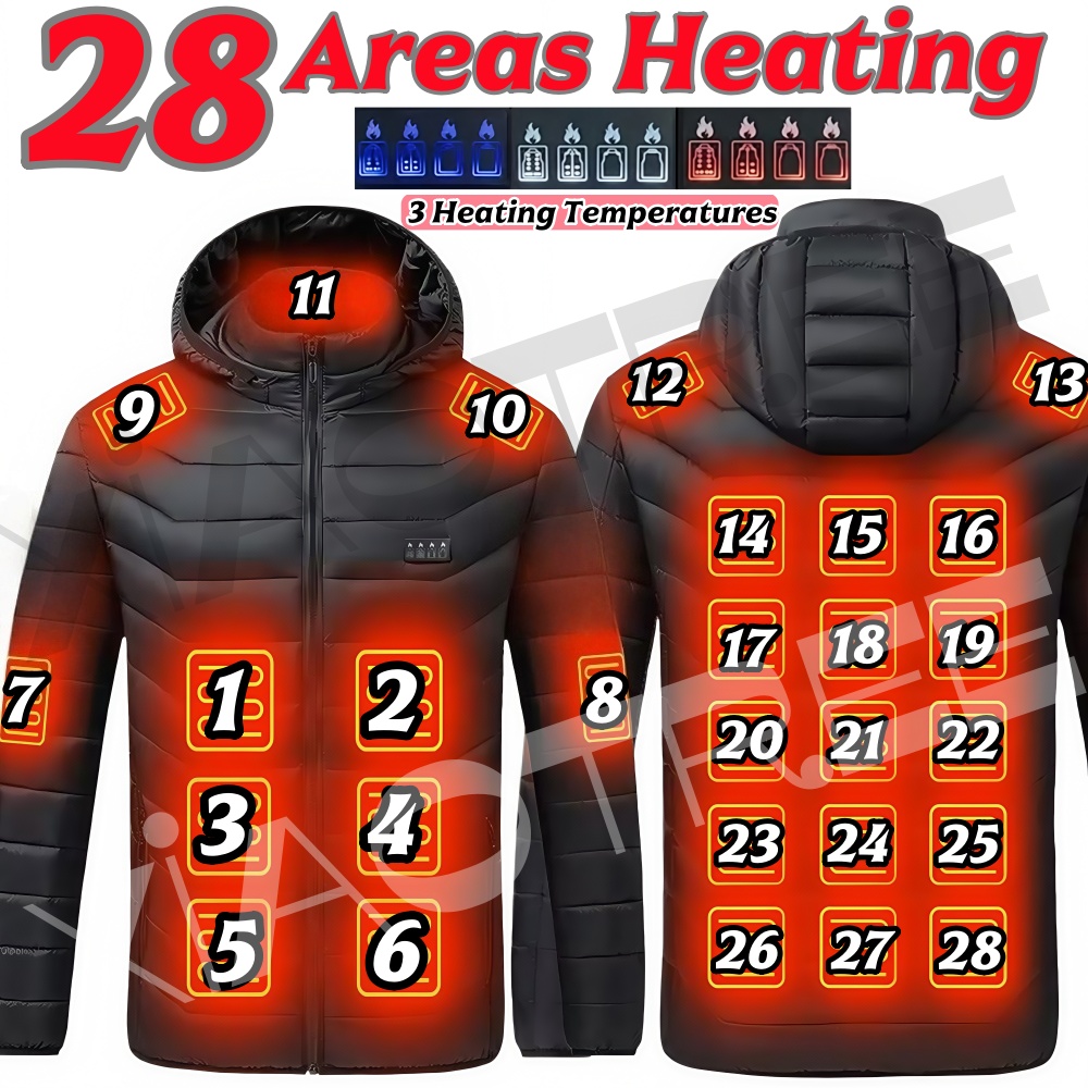 28 エリア男性女性用加熱ジャケット冬 USB 加熱ジャケッ - Outdoor Camping Jacket のレビューと価格