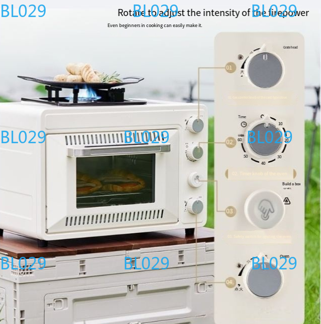 ポータブル小型ベーキングオーブン 家庭用多機能屋外ガス式ピザ - Outdoor Camping Oven のレビューと価格