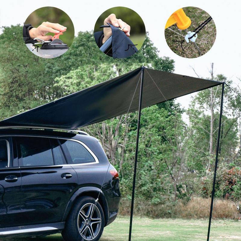 車用オーニング ルーフラック サンシェード 車用サイドタープ - Waterproof Tarp Shelter のレビューと価格