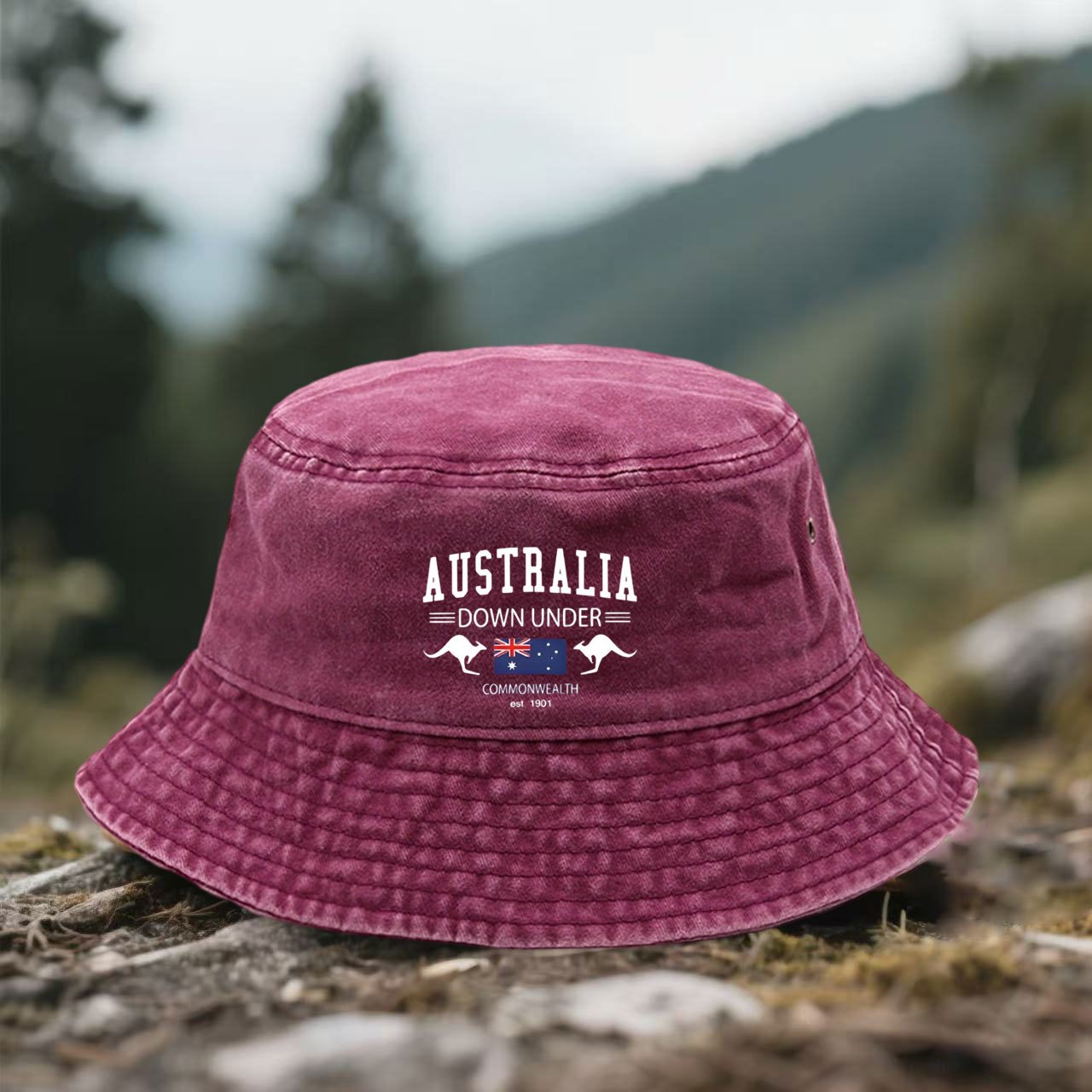 「オーストラリア」プリント入りユニセックスバケットハット - - Outdoor Camping Australia のレビューと価格
