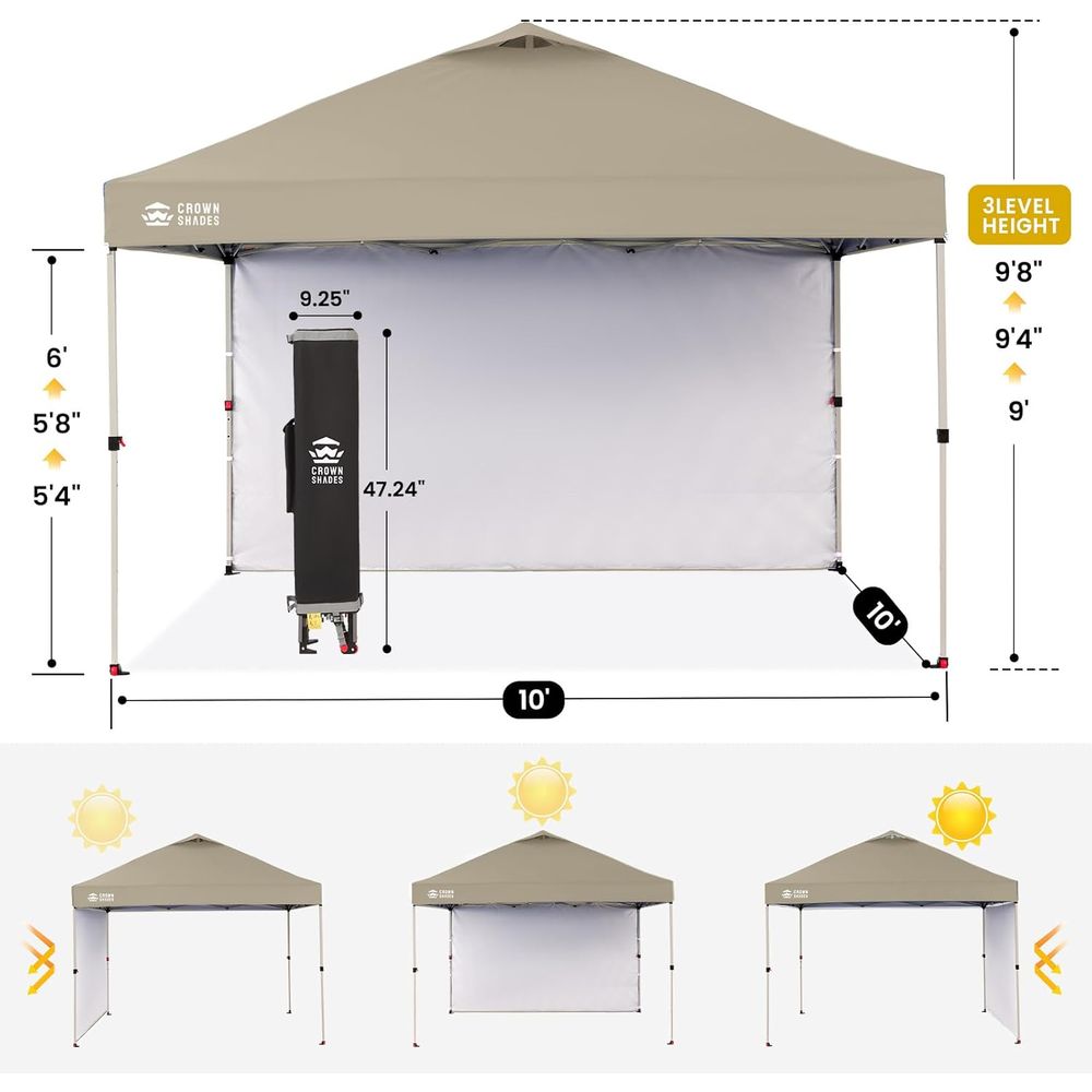 10x10サイズ、片側壁付き - ワンタッチ設営ビーチテント - Outdoor Camping Gazebo のレビューと価格