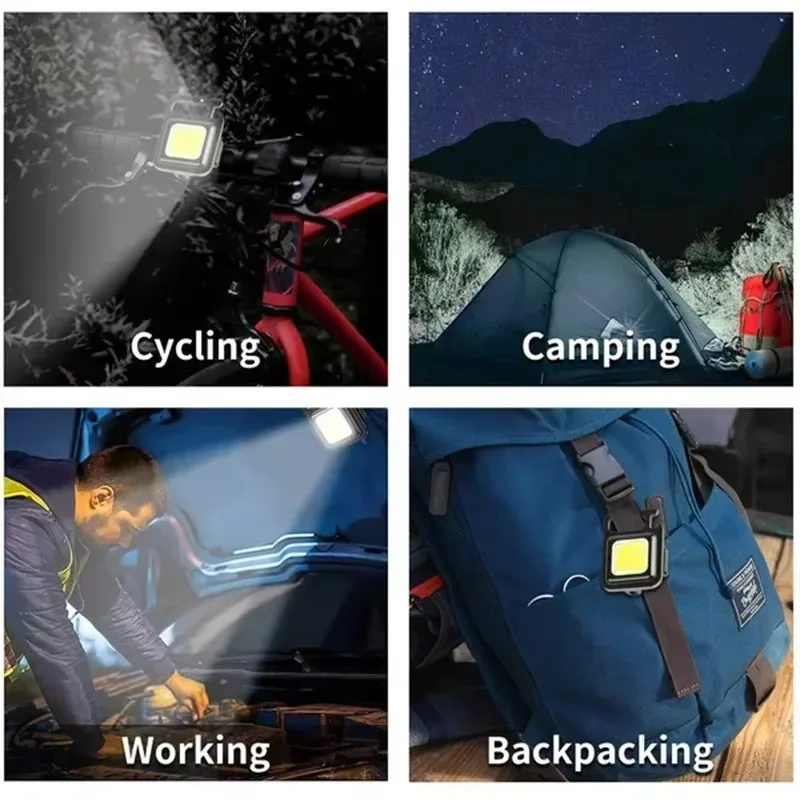 超高輝度で便利な携帯用ミニCOBキーホルダー懐中電灯、充電式 - Outdoor Camping Adventure Lamp のレビューと価格